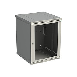 Rack nástenný Sensa 15U 600mm,dv.sklo, sivý