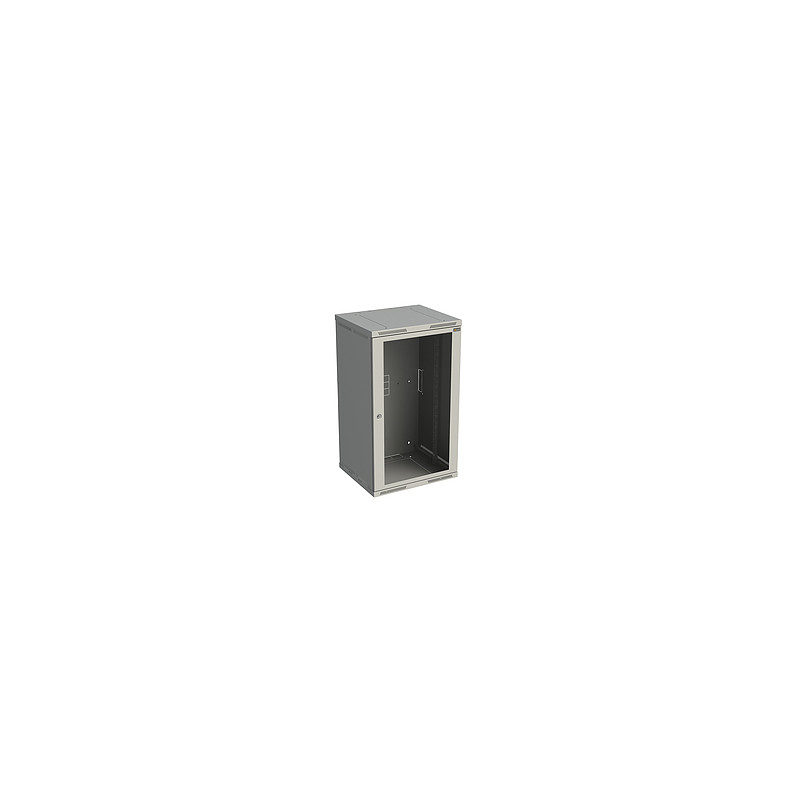 Rack nástenný Sensa 21U 600mm,dv.sklo, sivý