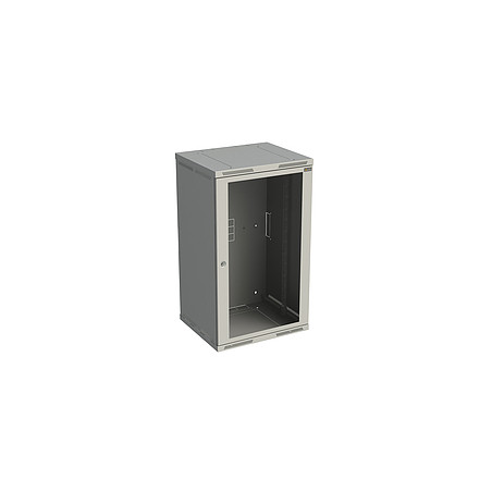 Rack nástenný Sensa 21U 600mm,dv.sklo, sivý