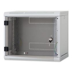 Nástenný rack RUA 9U/600mm odn.boč.+perf.dvere