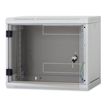 Nástenný rack RUA 9U/600mm odn.boč.+perf.dvere