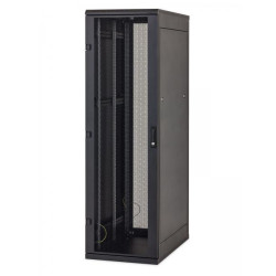 Stojanový rozvádzač 15U (š) 600x (h) 800, sklenené dvere, čierny