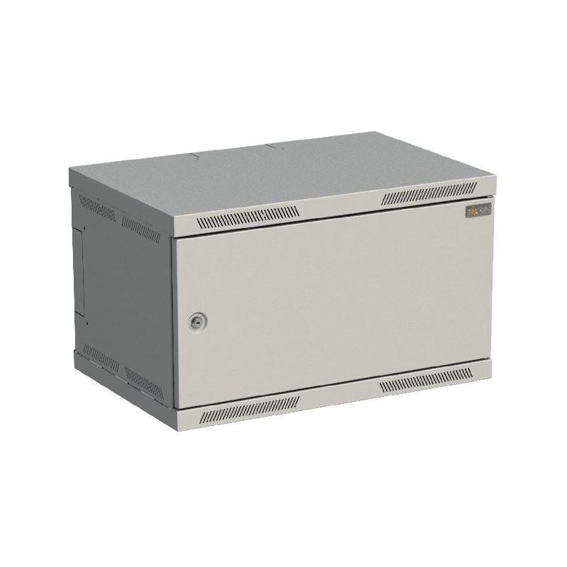 Rozvádzač nástenný SENSA 6U 400mm, dvere plech, RAL 7035, SENSA-6U-64-21-G