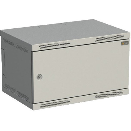 Rozvádzač nástenný SENSA 6U 400mm, dvere plech, RAL 7035, SENSA-6U-64-21-G