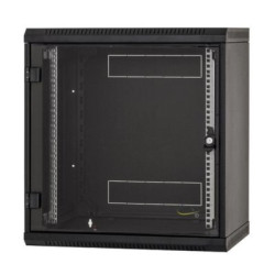 Nástenný rack RUA 9U/600mm odn.boč+skl.dv.čierny