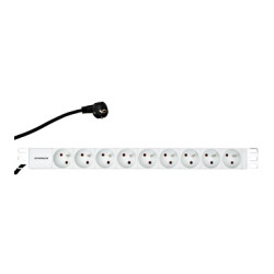 Napájací panel PDU 19'', 9x ČSN, 1U, kábel 2 m