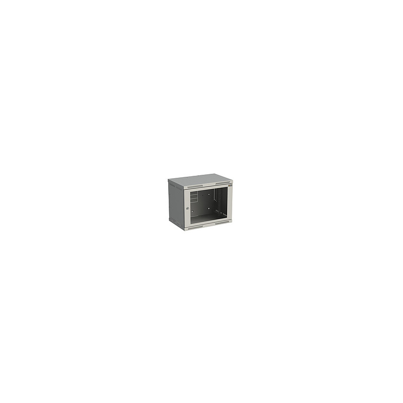Rozvádzač nástenný SENSA 9U 400mm, dvere sklo, RAL 7035, SENSA-9U-64-11-G