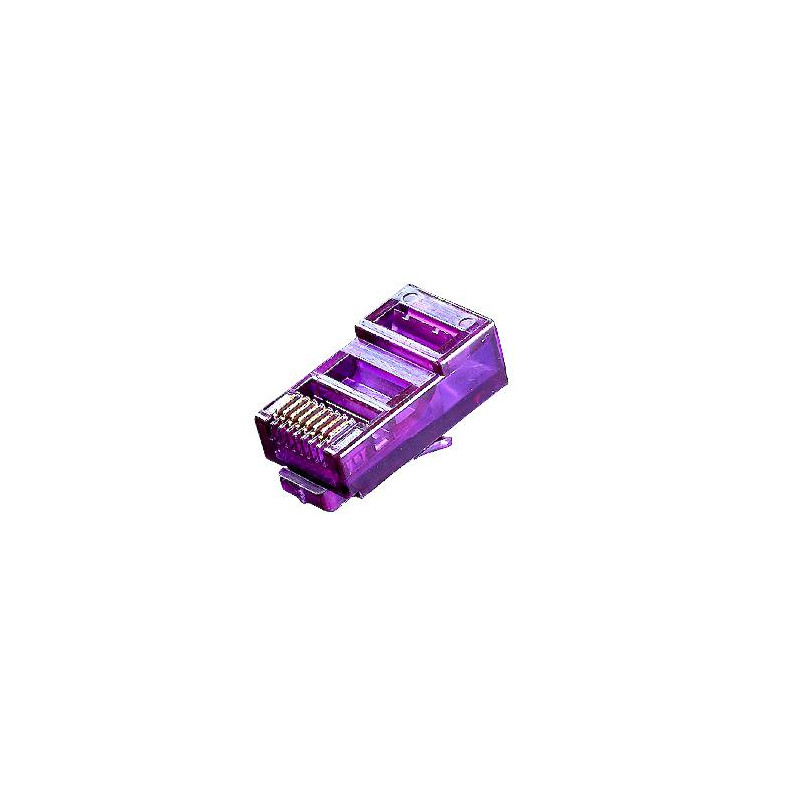W-Star Konektor UTP RJ45 lanko/licna, pozlátená 3u, Cat5e, fialová, 10ks