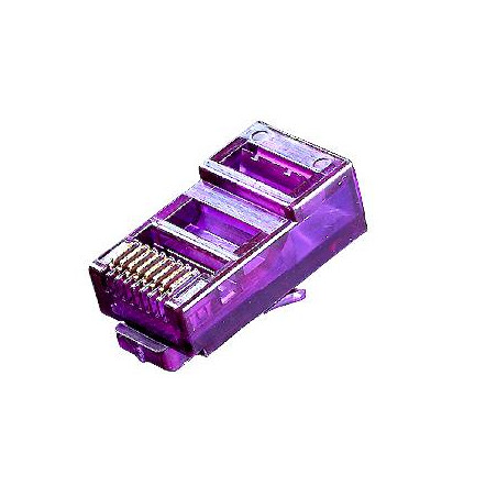 W-Star Konektor UTP RJ45 lanko/licna, pozlátená 3u, Cat5e, fialová, 10ks