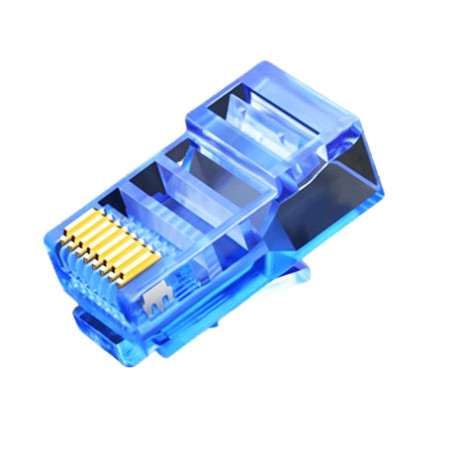W-Star Konektor UTP RJ45 lanko/licna, pozlátený 3u, Cat5e, modrá, 10ks