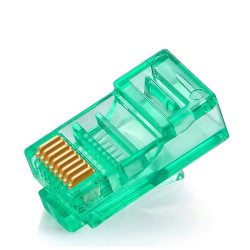 W-Star Konektor UTP RJ45 lanko/licna, pozlátená 3u, Cat5e, zelená, 10ks