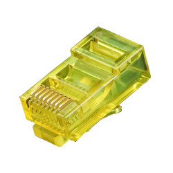 W-Star Konektor UTP RJ45 lanko/licna, pozlátený 3u, Cat5e, žltá, 10ks