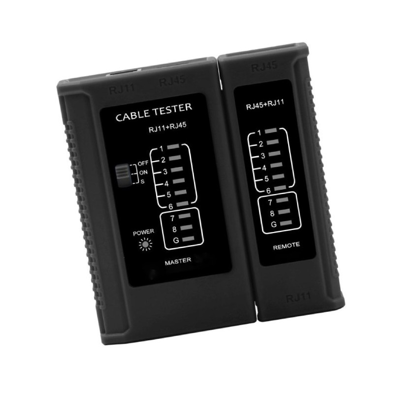 W-star Tester UTP WS468BK, RJ45, RJ11, STP, Cat5e, Cat7, celočierny