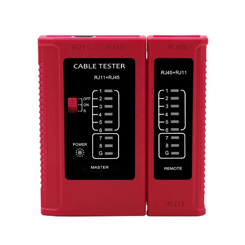 W-Star Tester RJ 45 WS468RD RJ45 RJ11 STP Cat5e Cat7 červená