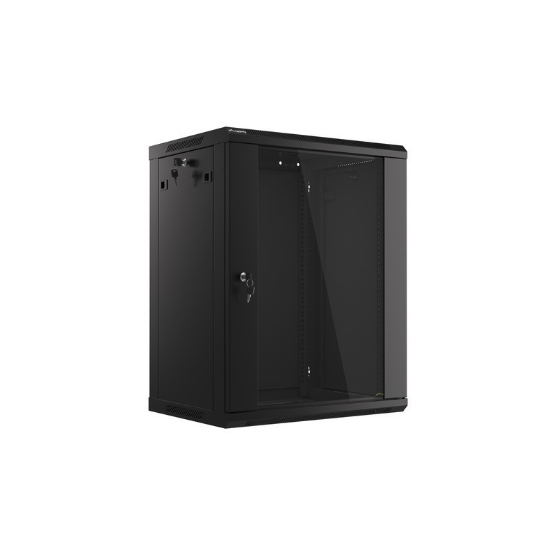 Nástenný rack 19'' 15U 600X450mm čierny flat pack