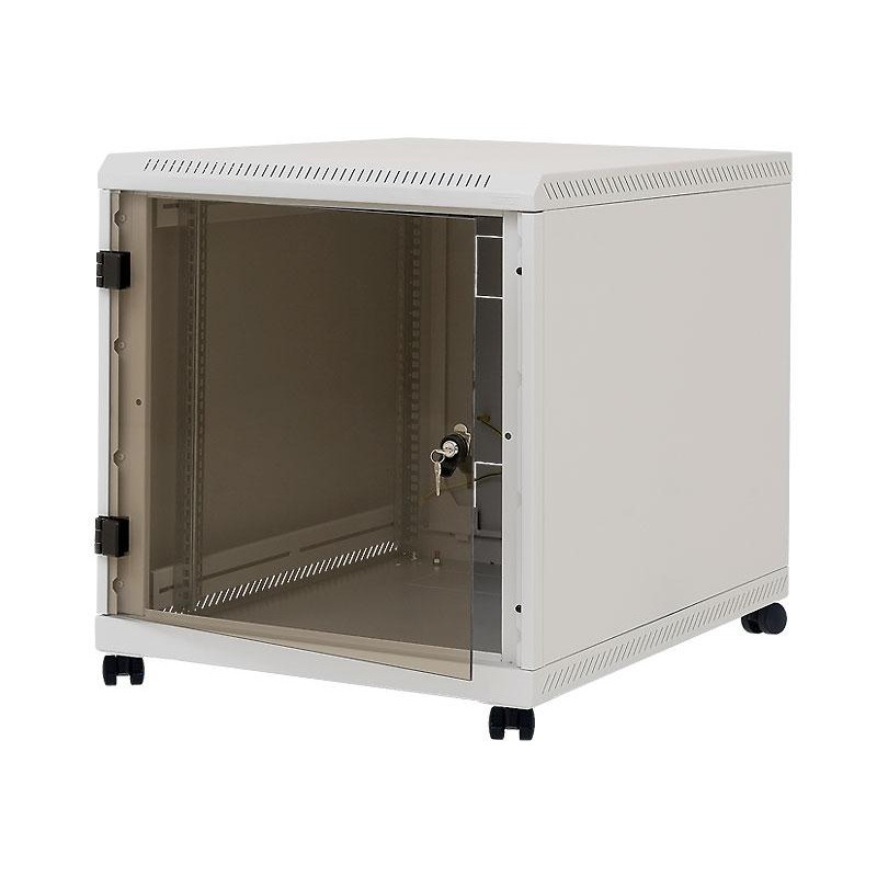 19'' kontajnerový rack 12U, hl.80cm, nosn.200kg, pr. aj zad.dvere perforácia, čierny