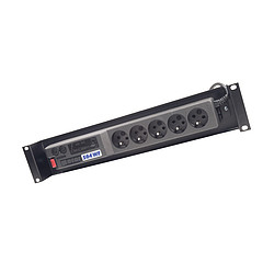 Napájací panel ACAR A-504, 3m, 5 pozícií, prep.ochrana, vaňa do 19'' racku