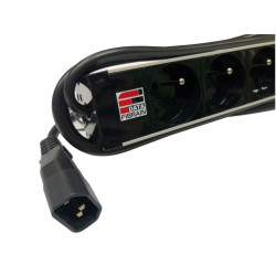 19'' Napájací panel 9x 230V, IEC320 C14 1U M6 3m