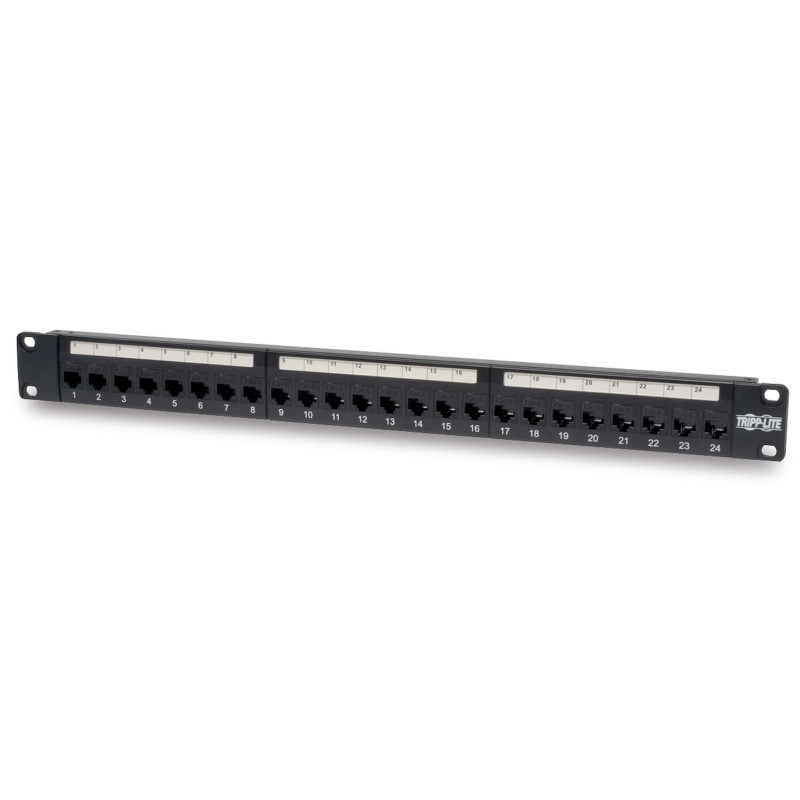Tripplite Patch panel priechodný pre montáž do racku 1U, 24x Cat6/Cat5, RJ45 Ethernet