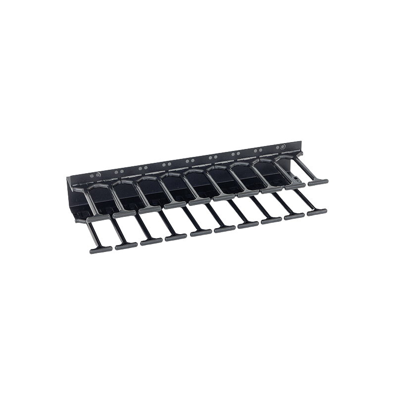19'' vyvaz.panel 47U Hrebeň, dvojradový čierny 12cm tŕň