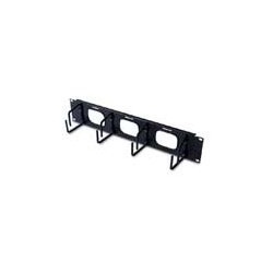 2U Horizontal Cable Organizer w/ Pass-Thru Black