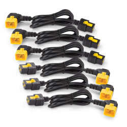 Power Cord Kit (6 ea), Locking, C13 to C14 (90Dg), 0.6m