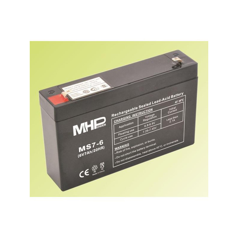 Pb akumulátor MHPower VRLA AGM 6V/7Ah (MS7-6)