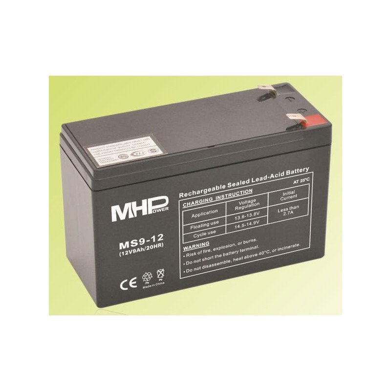 Pb akumulátor MHPower VRLA AGM 12V/9Ah (MS9-12)