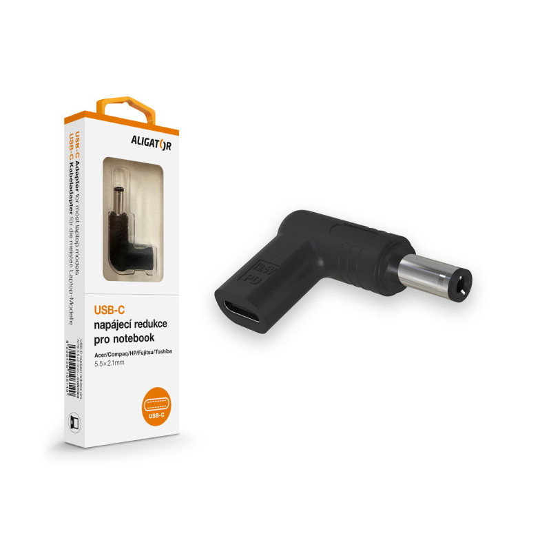 Aligator USB-C napájacia redukcia 5,5 x 2,1 mm pre notebooky Acer/Compaq/HP/Fujitsu/Toshiba