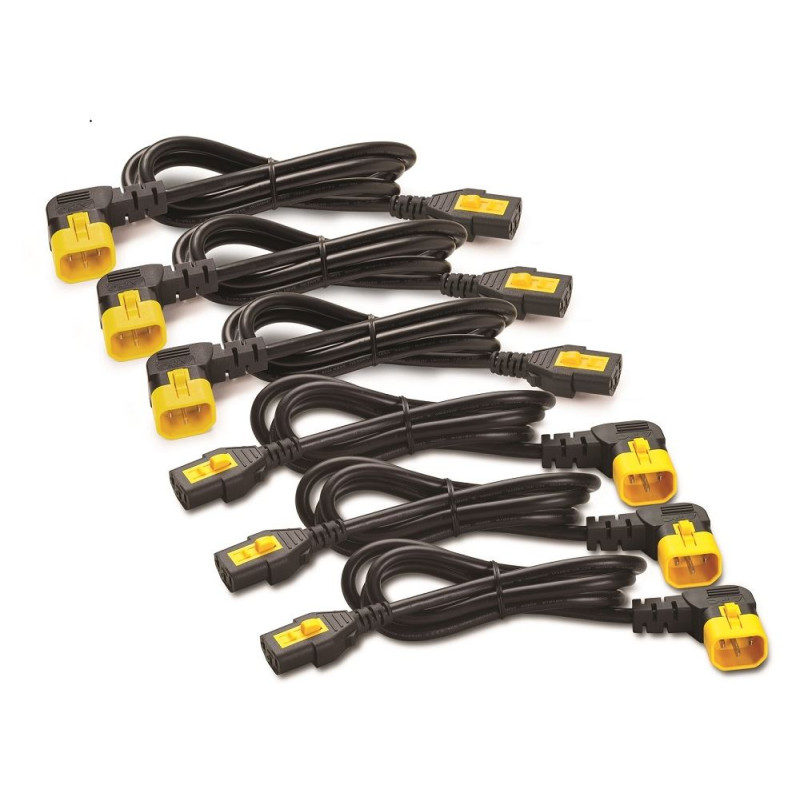 Power Cord Kit (6 ea), Locking C13toC14(90Dg), 1.8m