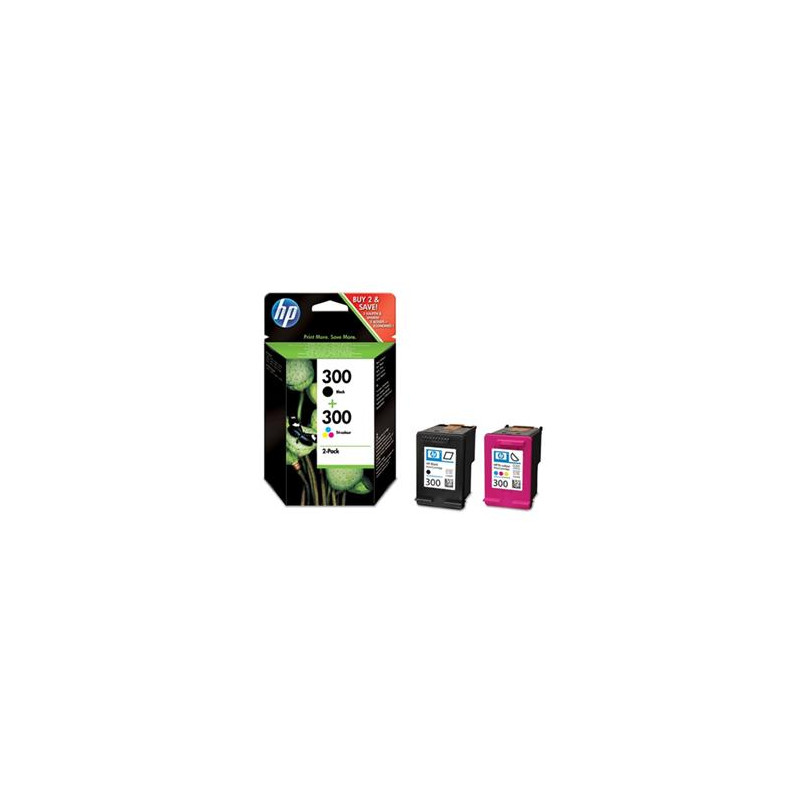 HP 300 - combo pack (čierna, 3farebná), CN637EE