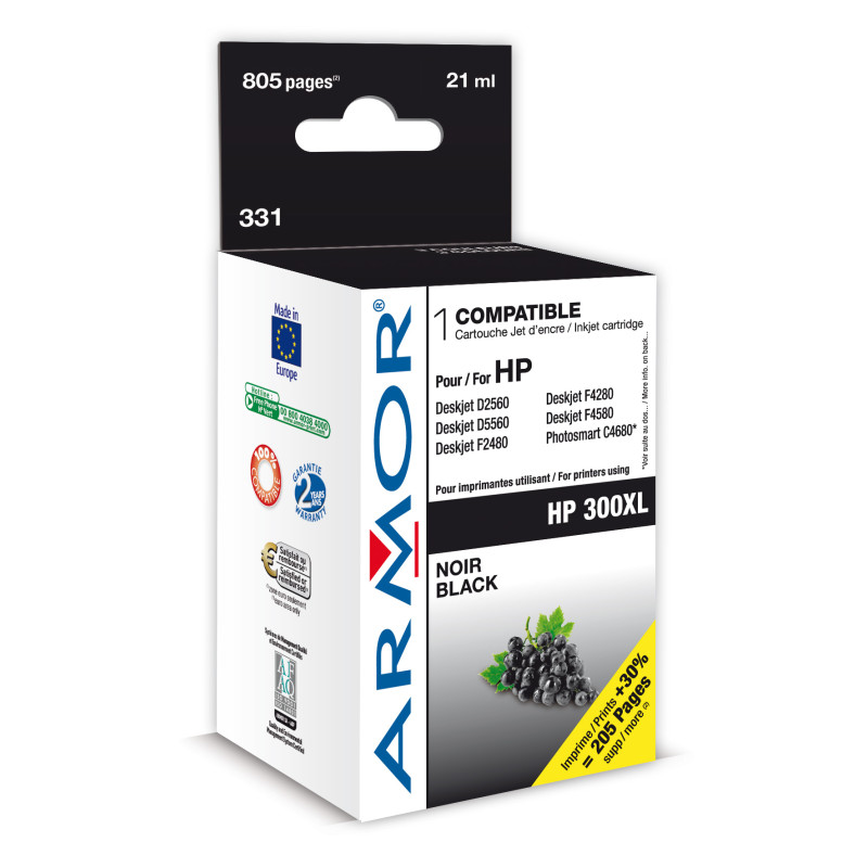 WECARE ARMOR ink kompatibilný s HP DJ D2560, CC641EE, 21ml, čierna/black