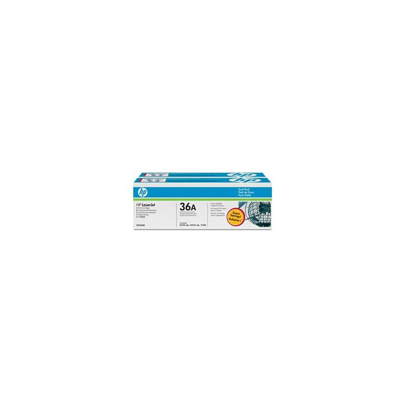 HP tlačová kazeta čierna, 2-pack CB436AD