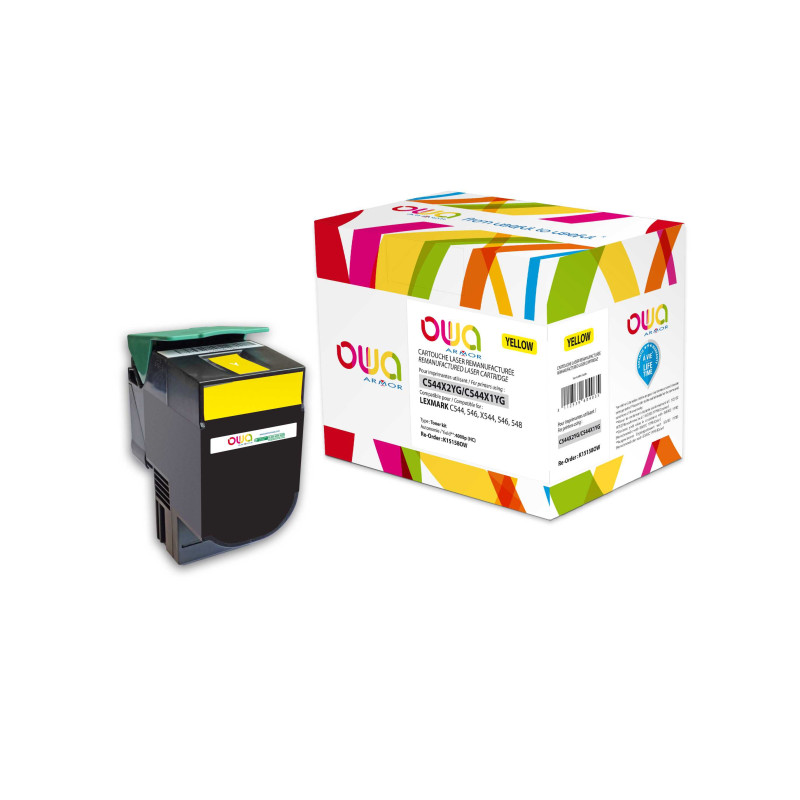 OWA Armor toner kompatibilný s Lexmark C544X2YG, 4000st, žltá/yellow