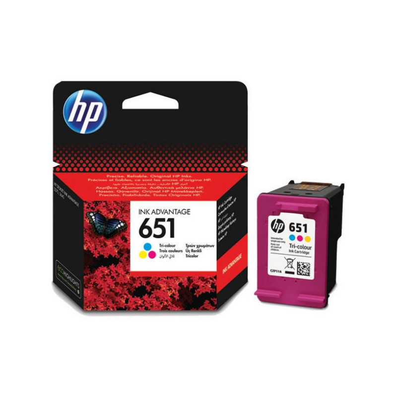 HP 651 3farebná ink kazeta, C2P11AE