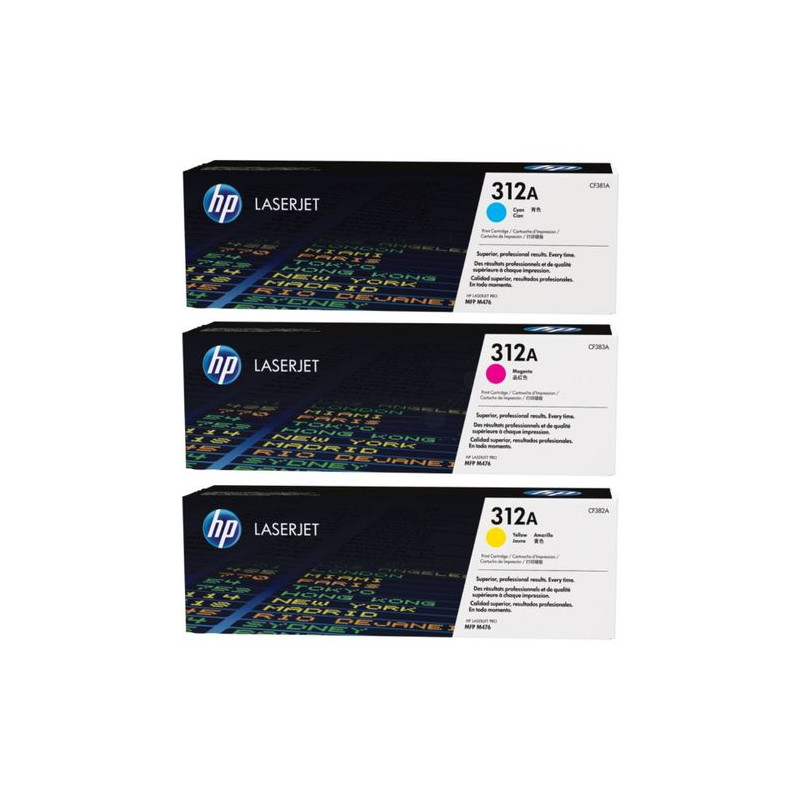 HP 312A trojbalenie - azúrová, purpurová, žltá