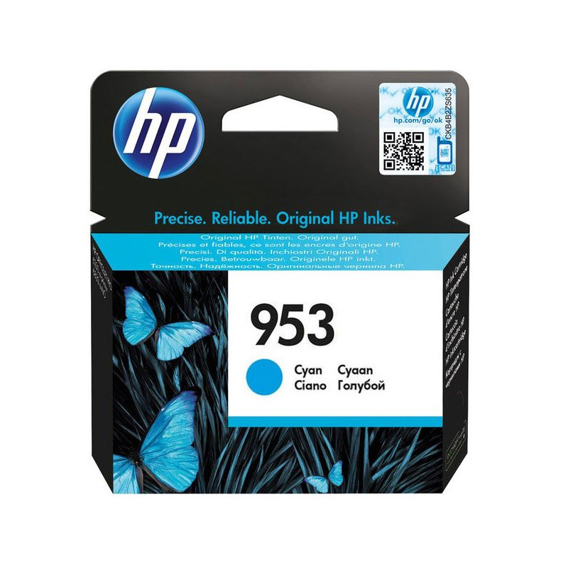 HP 953 azúrová atramentová kazeta, F6U12AE