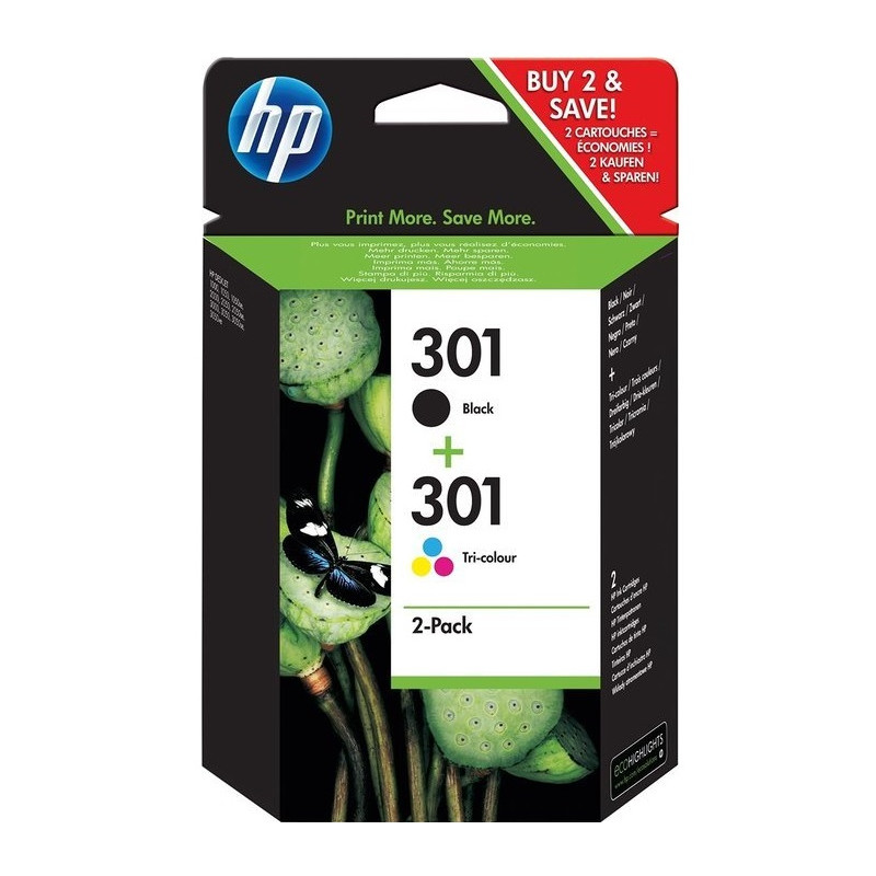 HP 301 combo pack ( čierna, 3barená), N9J72AE