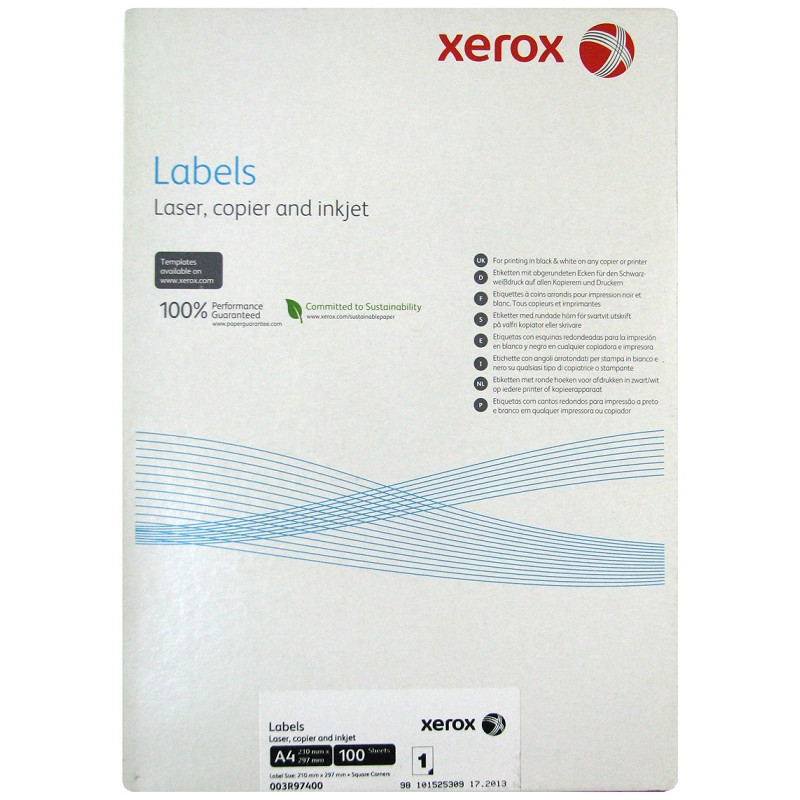 XEROX samolepiace štítky A4 100 listu