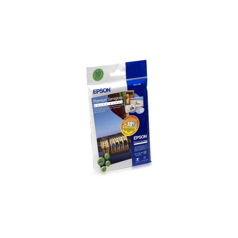 EPSON Premium Semigloss Photo Paper, 100x150 mm, 50x