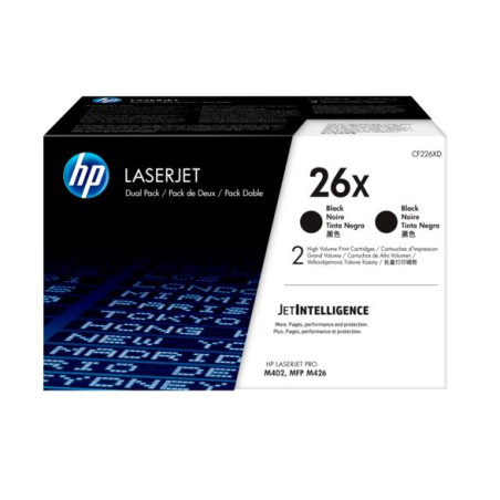 HP 26X tlačová kazeta čierna veľká, CF226XD - 2pack