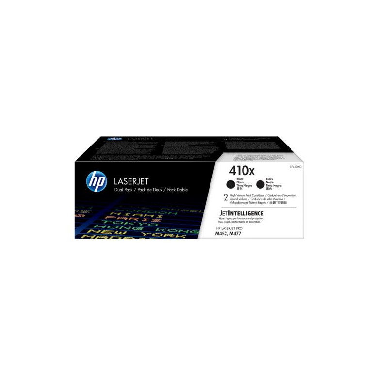 HP 410X tlačová kazeta čierna veľká, CF410XD -2 pack