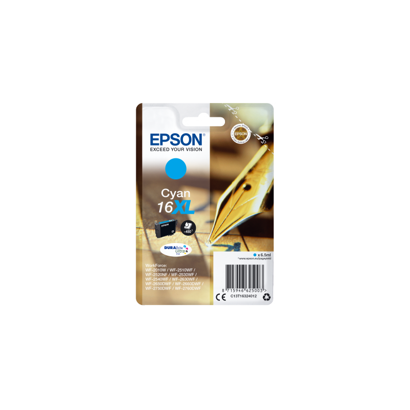 Epson Singlepack Cyan 16XL DURABrite Ultra Ink