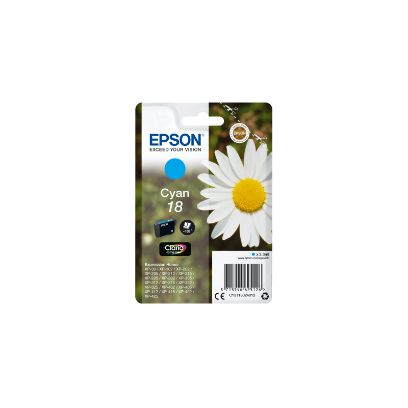 Epson Singlepack Cyan 18 Claria Home Ink
