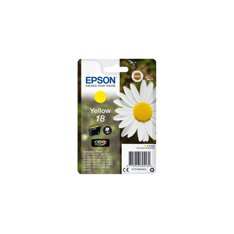 Epson Singlepack Yellow 18 Claria Home Ink