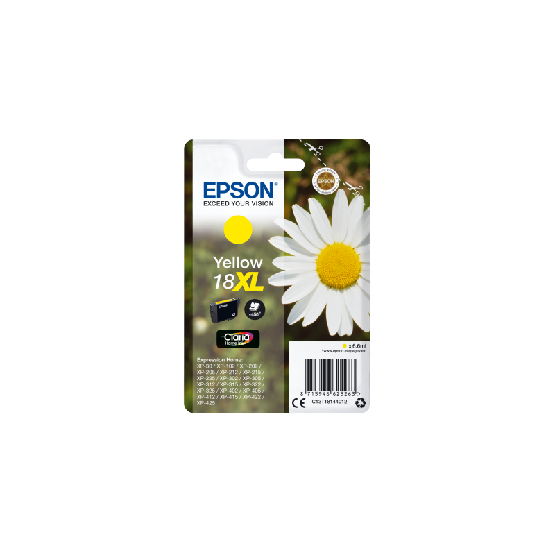 Epson Singlepack Yellow 18XL Claria Home Ink