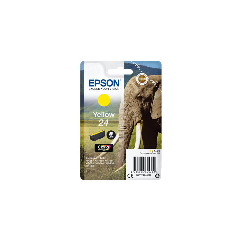 Epson Singlepack Yellow 24 Claria Photo HD Ink