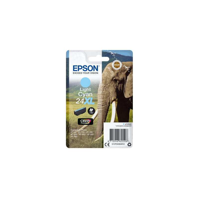 Epson Singlepack Light Cyan 24XL Claria Photo Ink