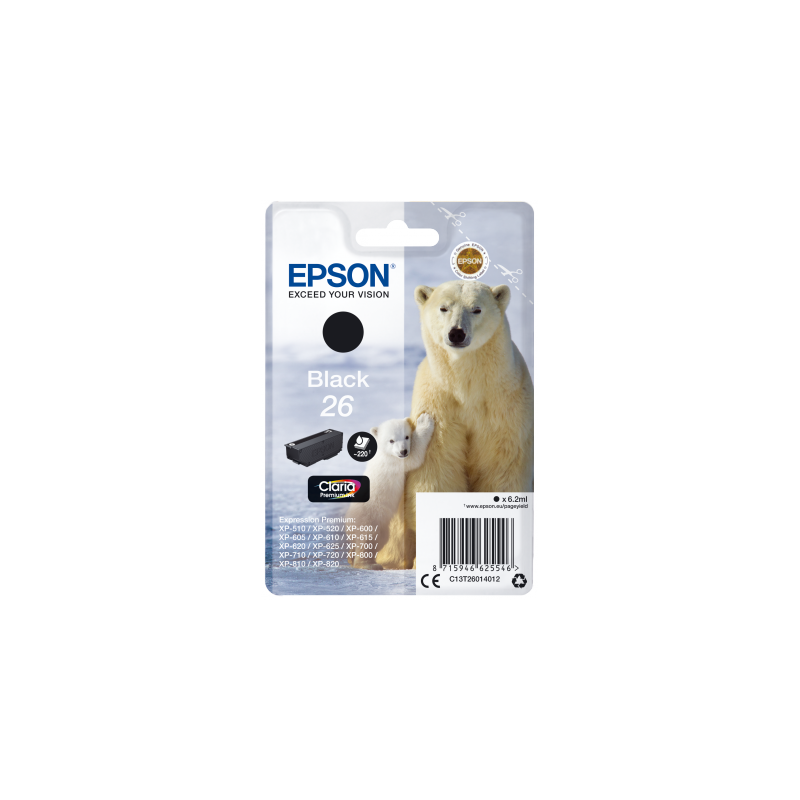 Epson Singlepack Black 26 Claria Premium Ink