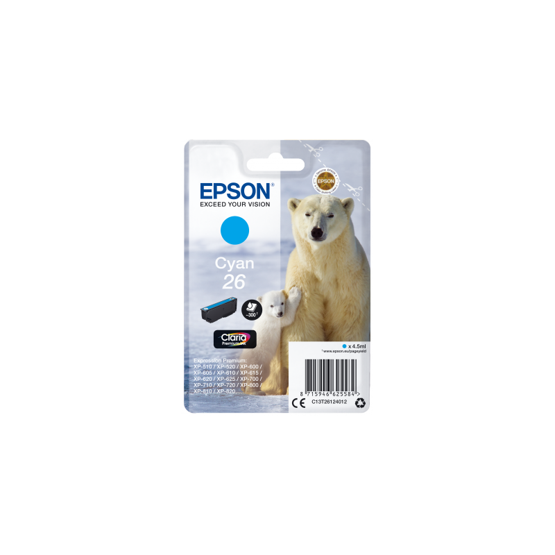 Epson Singlepack Cyan 26 Claria Premium Ink